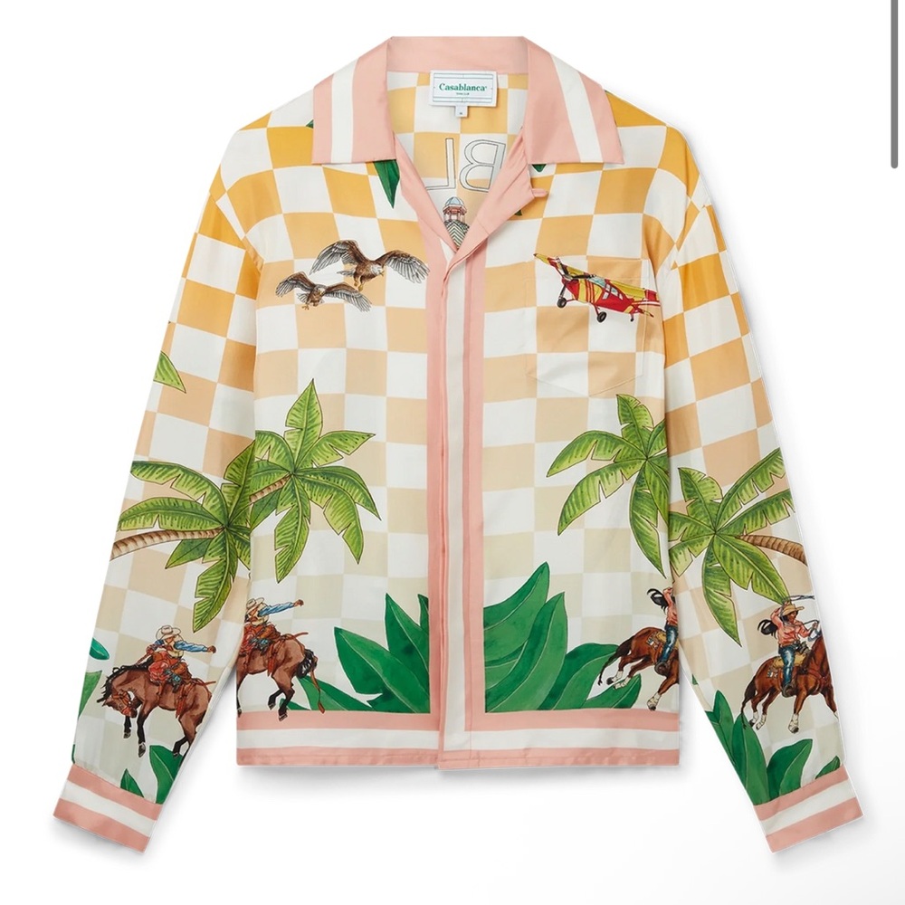 2023 Tennis Club Printed Silk Shirt w/ Tags